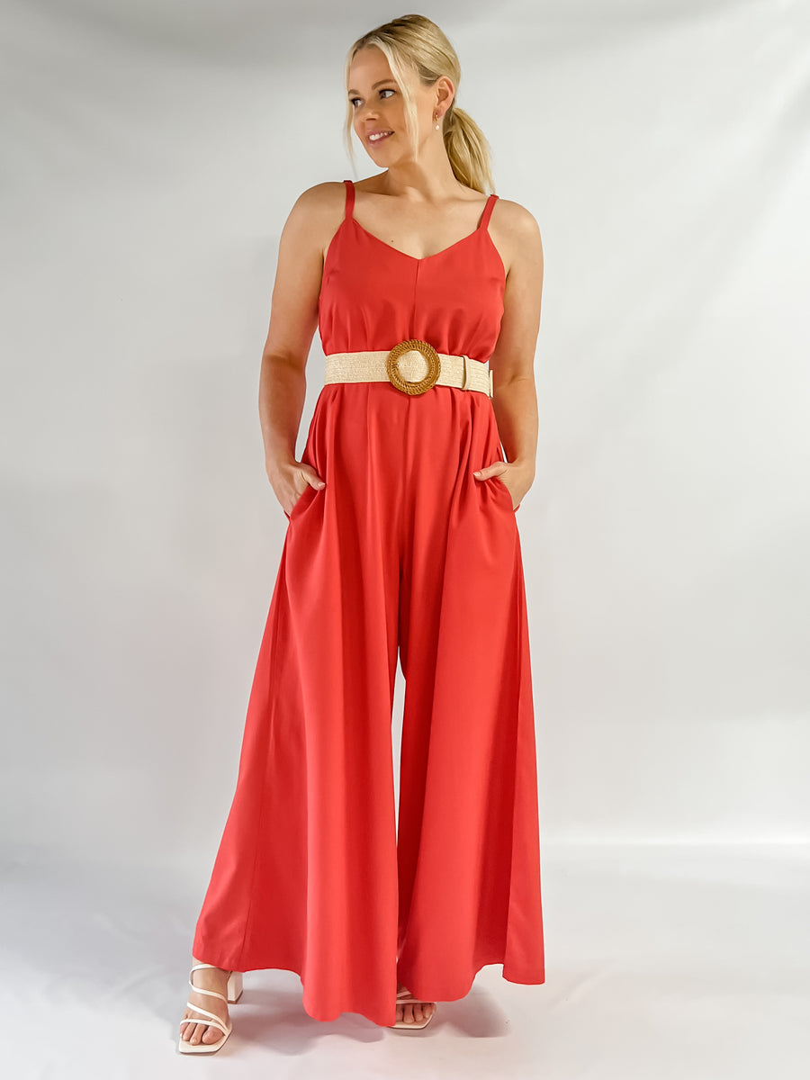 VILLA JUMPSUIT - SUNSET RED