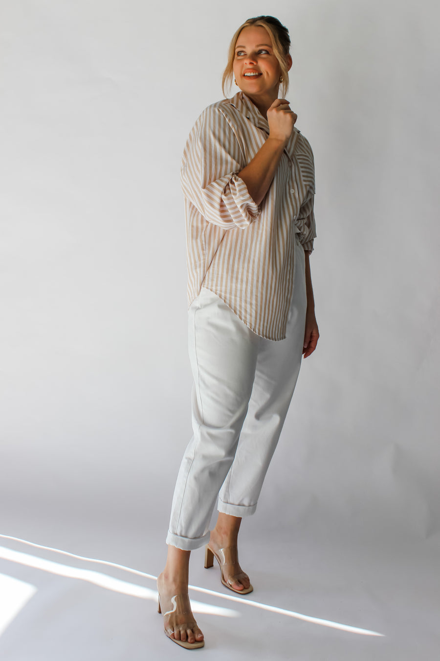EMMELINE TOP - BEIGE STRIPE