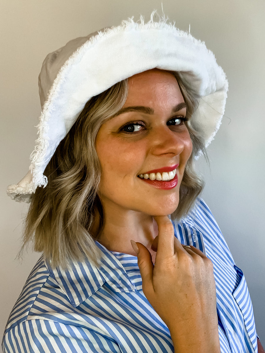 DREW BUCKET HAT - WHITE
