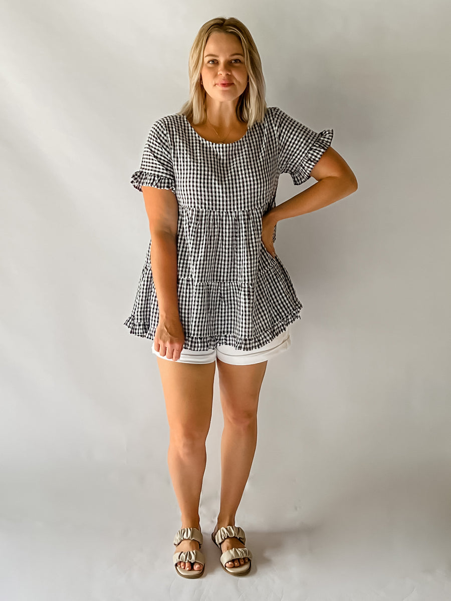 JAYMES TOP - BW GINGHAM
