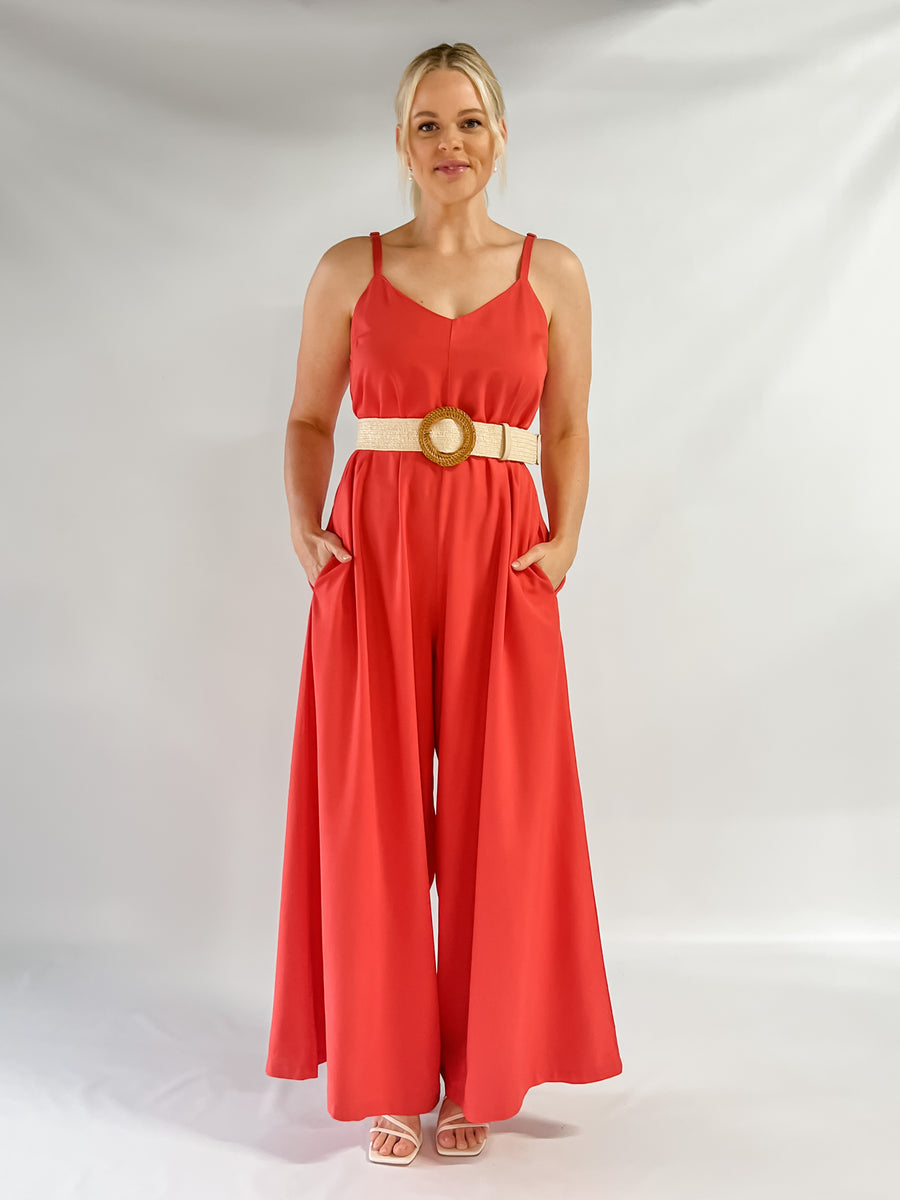 VILLA JUMPSUIT - SUNSET RED