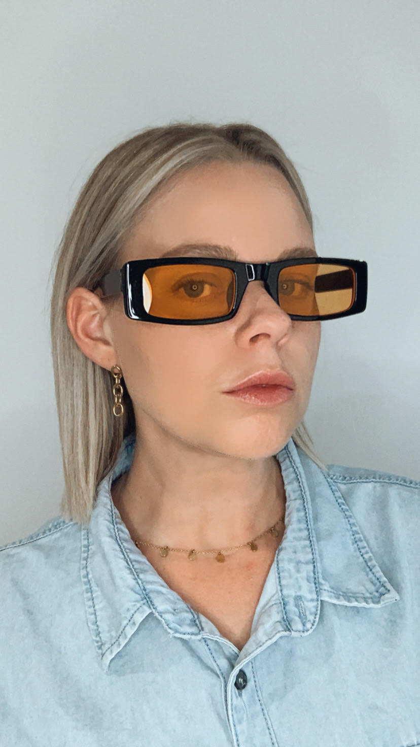 INGRID SUNGLASSES - BLACK/ORANGE