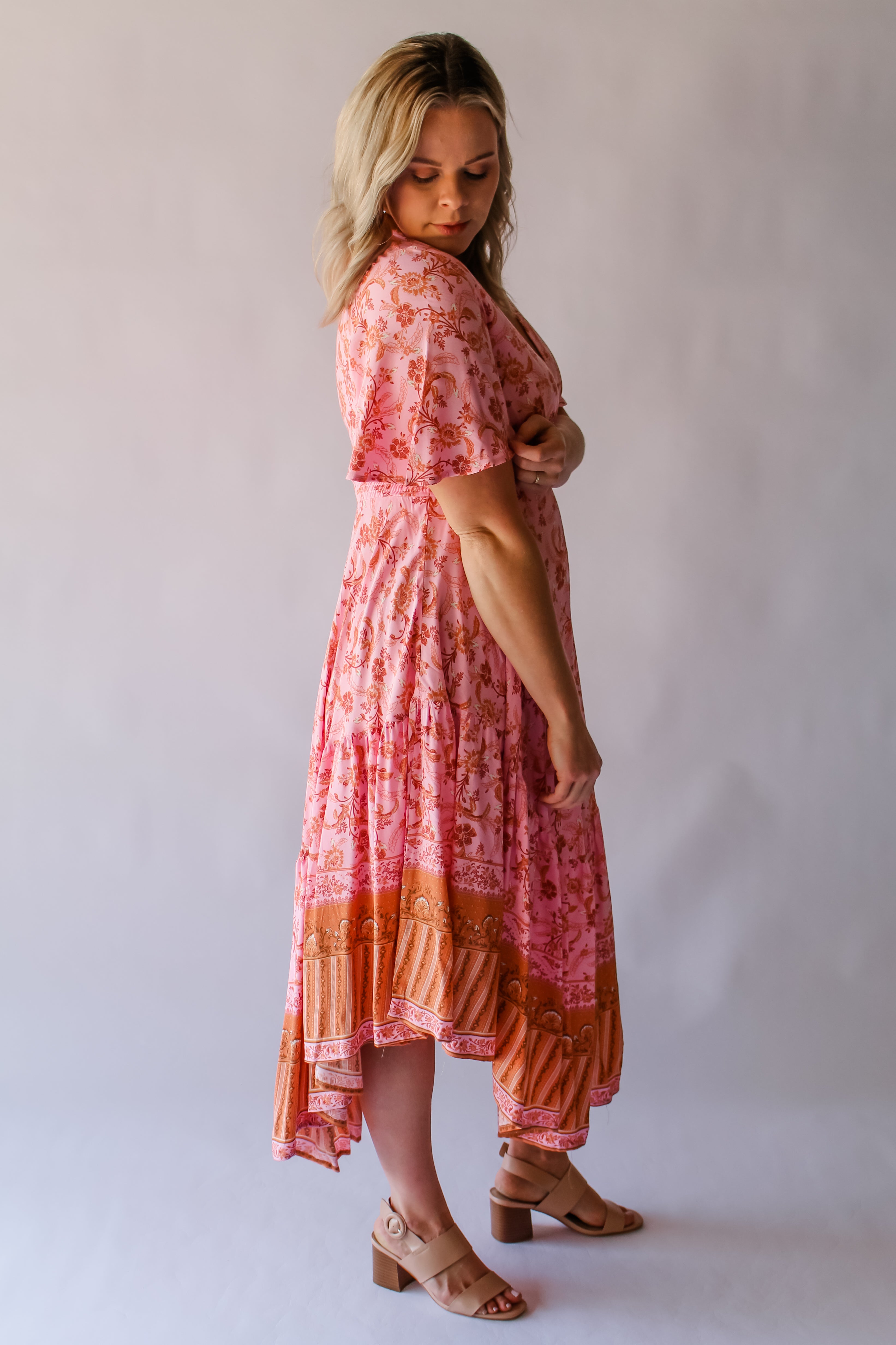 EARTHA DRESS - PINK FLORAL